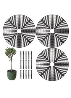 Excefore 3 قطع شبكات أص pots ن، 11.8 بوصة الشبكة القابلة للتقطيع أغطية أص pots الزهور مع 24 وتد، حماية نباتات و أزهار من ABS، مثبطات للكلاب للزراعة الداخلية والخارجية  - Image 1