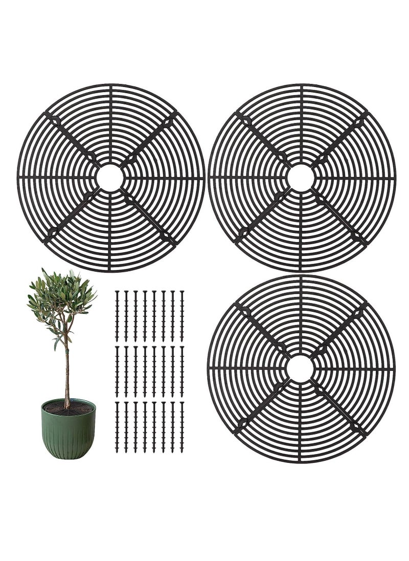 Excefore - 3 قطع شبكات أص pots ن، 11.8 بوصة الشبكة القابلة للتقطيع أغطية أص pots الزهور مع 24 وتد، حماية نباتات و أزهار من ABS، مثبطات للكلاب للزراعة الداخلية والخارجية - Image 1