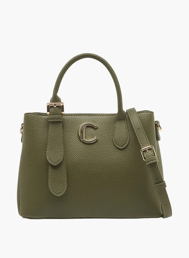 Le Confort Textured Tote Bag with Detachable Strap and Zip Closure