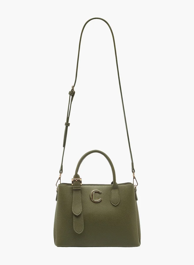Le Confort Textured Tote Bag with Detachable Strap and Zip Closure