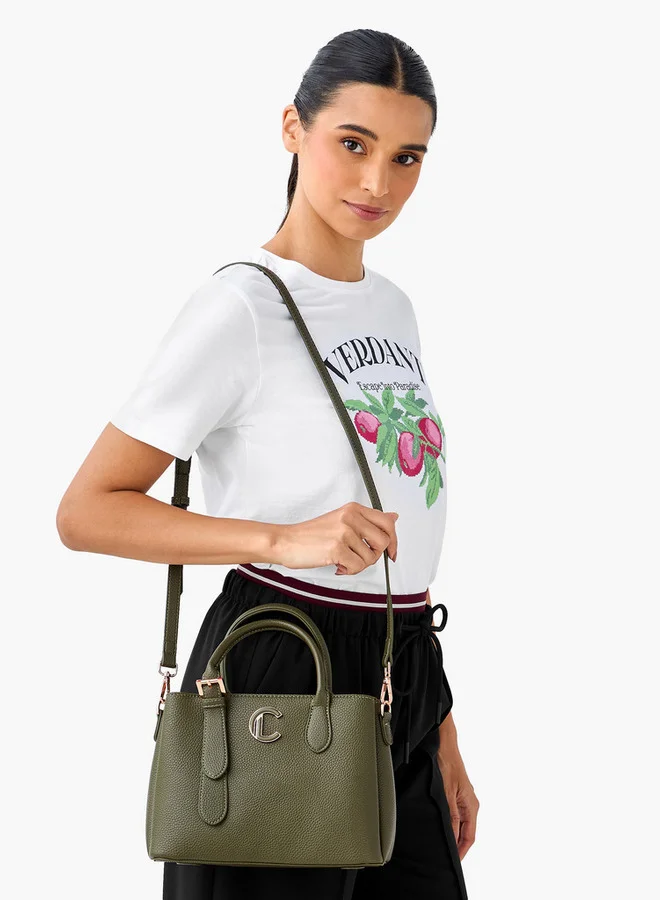 Le Confort Textured Tote Bag with Detachable Strap and Zip Closure