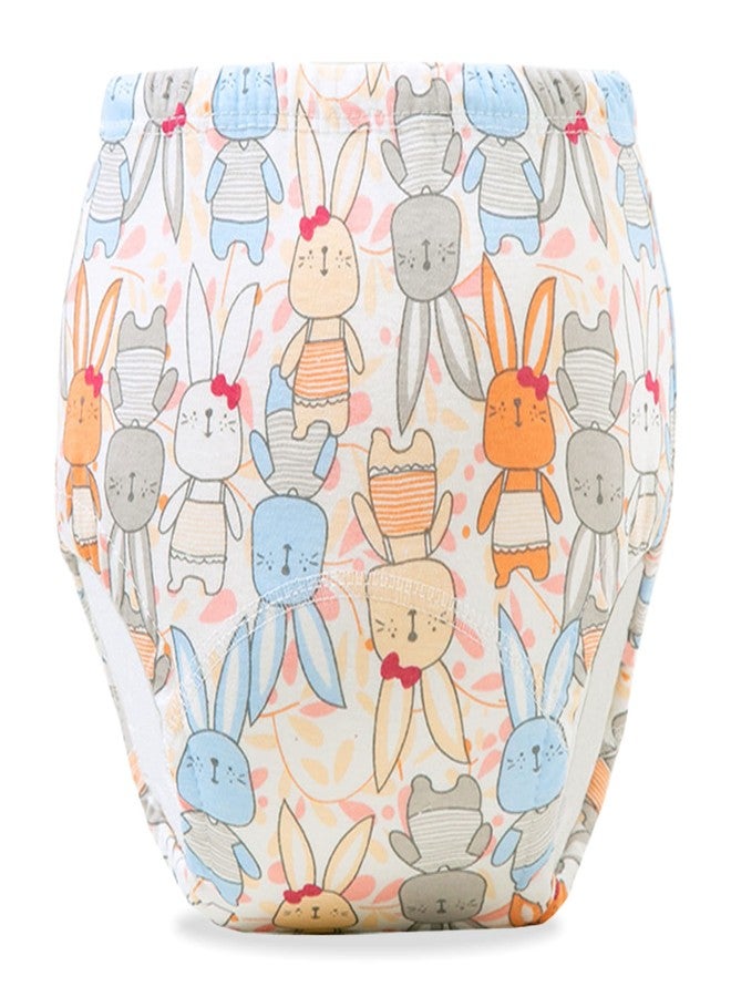 Bembika Baby Training Pant Soft Cotton Reusable Potty Training Pants For Kids Leak-Resistant, Padded Underwear For Babies To Support Diaper Free Transition (M Size For 12-18 Months Rabbit Theme) - Image 1