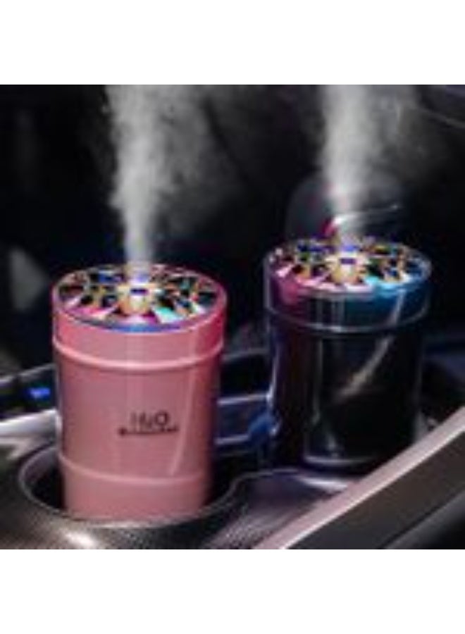 اتش 2 او موزع روائح السيارة العامة، ضوء ليلي ملون، 300 مل، معطر هواء صغير، يعمل بمنفذ USB، موزع زيوت عطرية، مؤقت، وضع مزدوج، مناسب للسيارة والمنزل والمكتب - Image 2