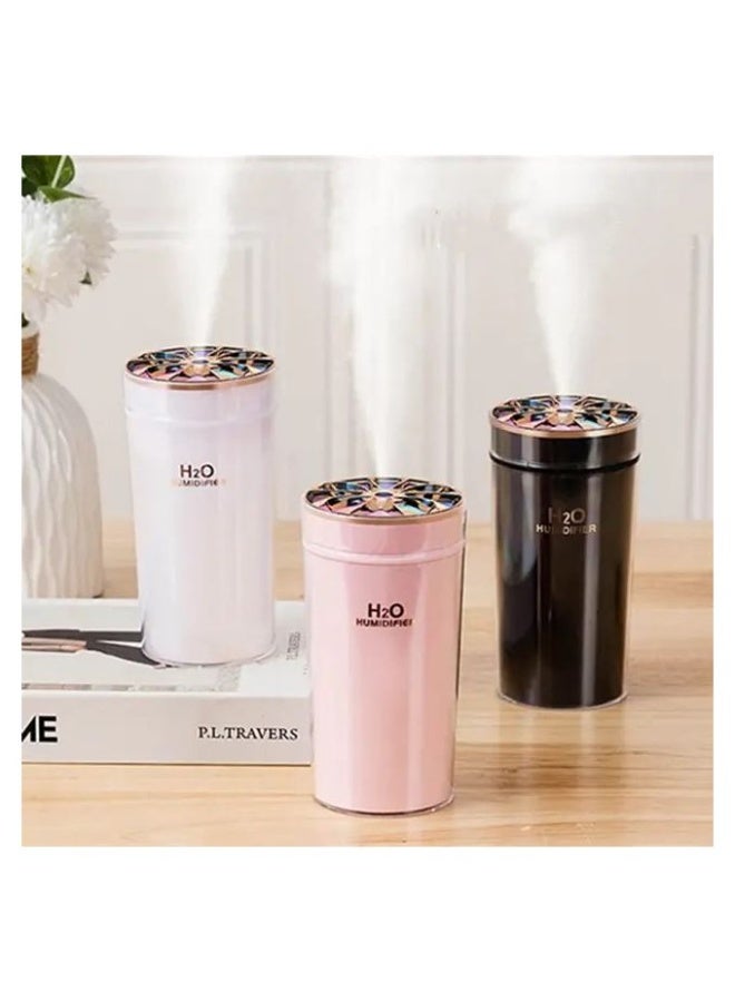 اتش 2 او موزع روائح السيارة العامة، ضوء ليلي ملون، 300 مل، معطر هواء صغير، يعمل بمنفذ USB، موزع زيوت عطرية، مؤقت، وضع مزدوج، مناسب للسيارة والمنزل والمكتب - Image 1