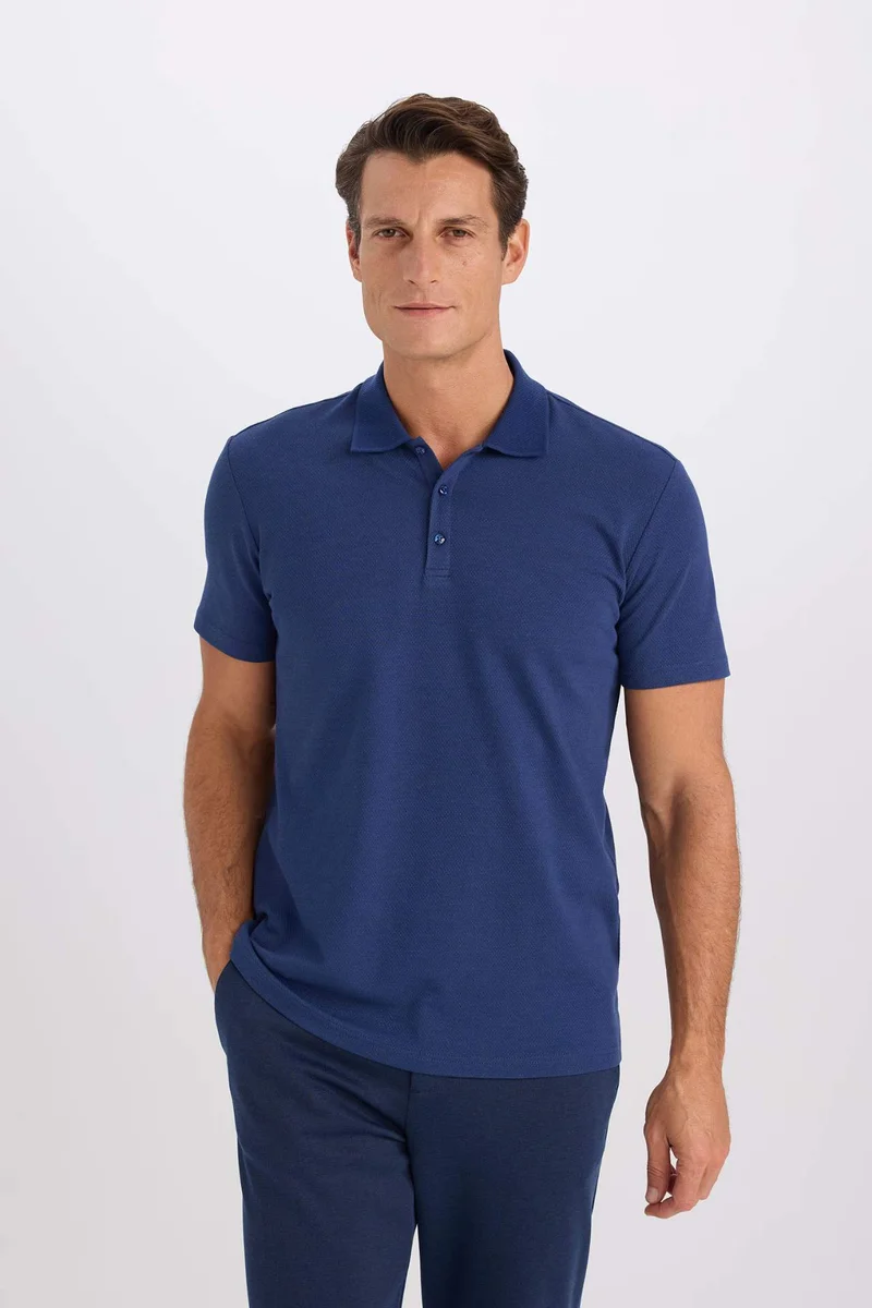 ديفاكتو Slim Fit Short Sleeve Cotton Basic Polo Shirt