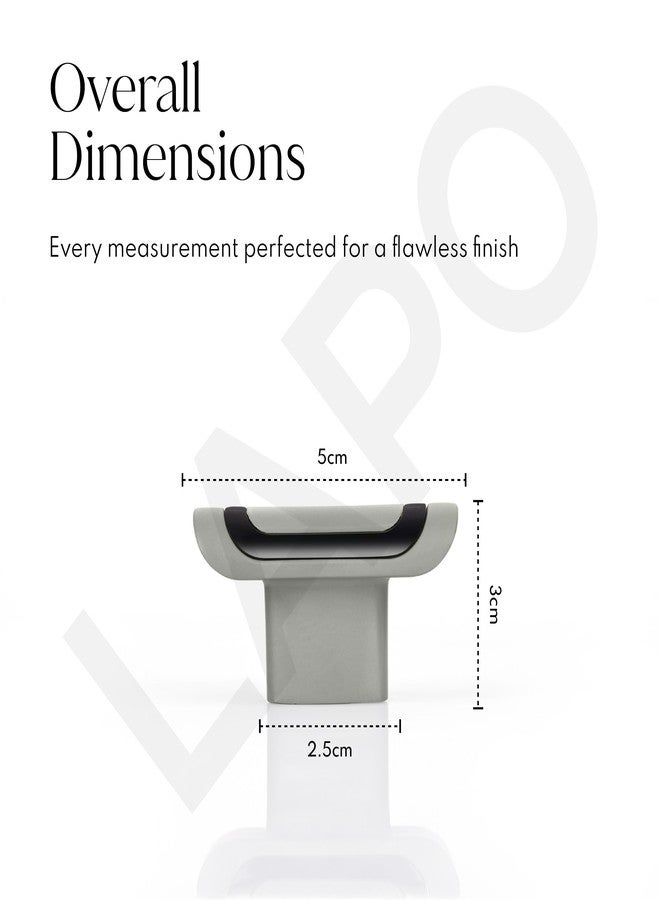 LAPO 3 Piece Premium Zinc Drawer Knobs, Smooth-Grip Square Knobs for Wardrobe, Cabinets & Home Storage, Quick DIY Mounting, 3 Years Warranty (Black/Grey Finish) - Image 2