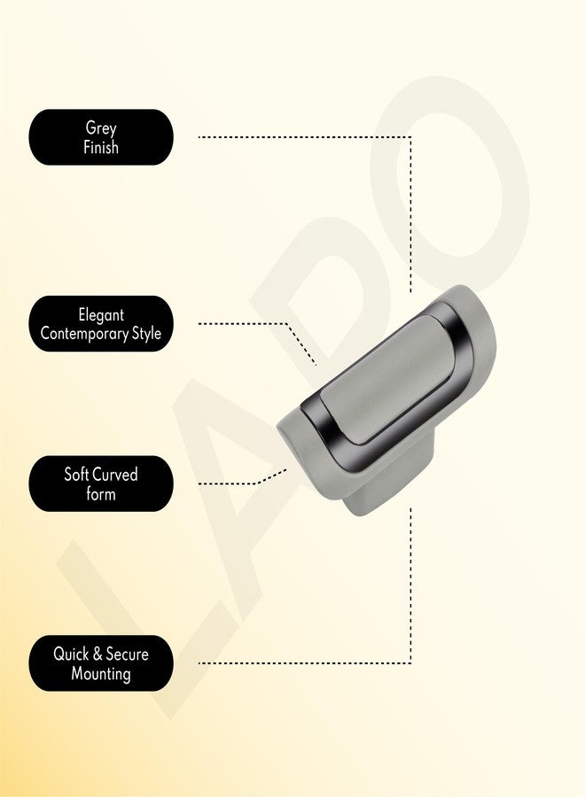 LAPO 3 Piece Premium Zinc Drawer Knobs, Smooth-Grip Square Knobs for Wardrobe, Cabinets & Home Storage, Quick DIY Mounting, 3 Years Warranty (Black/Grey Finish) - Image 4