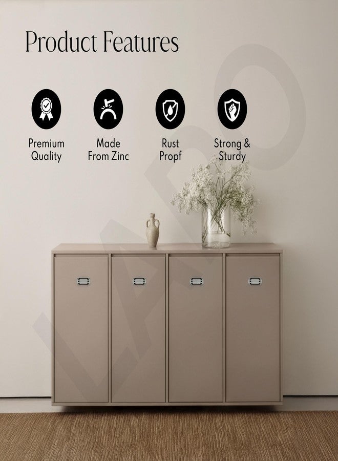 LAPO 3 Piece Premium Zinc Drawer Knobs, Smooth-Grip Square Knobs for Wardrobe, Cabinets & Home Storage, Quick DIY Mounting, 3 Years Warranty (Black/Grey Finish) - Image 3