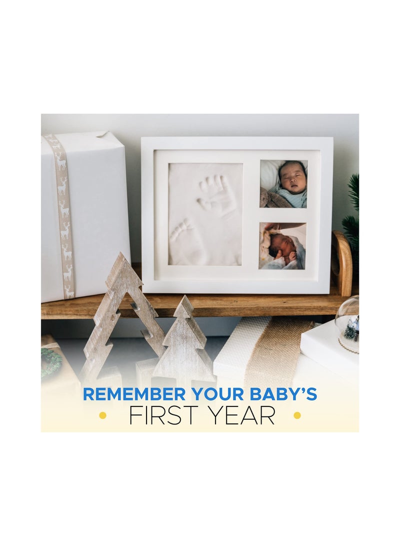SOLARAE Baby Handprint and Footprint Makers Kit, Keepsake Frame for Newborn Boys & Girls, Baby Girl Gifts, Baby Boy Gifts, New Mom Baby Shower Gifts, Non-Toxic Clay Baby Picture Frame Nursery Decor(1 Pack) - Image 5