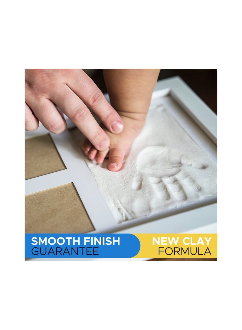 SOLARAE Baby Handprint and Footprint Makers Kit, Keepsake Frame for Newborn Boys & Girls, Baby Girl Gifts, Baby Boy Gifts, New Mom Baby Shower Gifts, Non-Toxic Clay Baby Picture Frame Nursery Decor(1 Pack) - Image 2