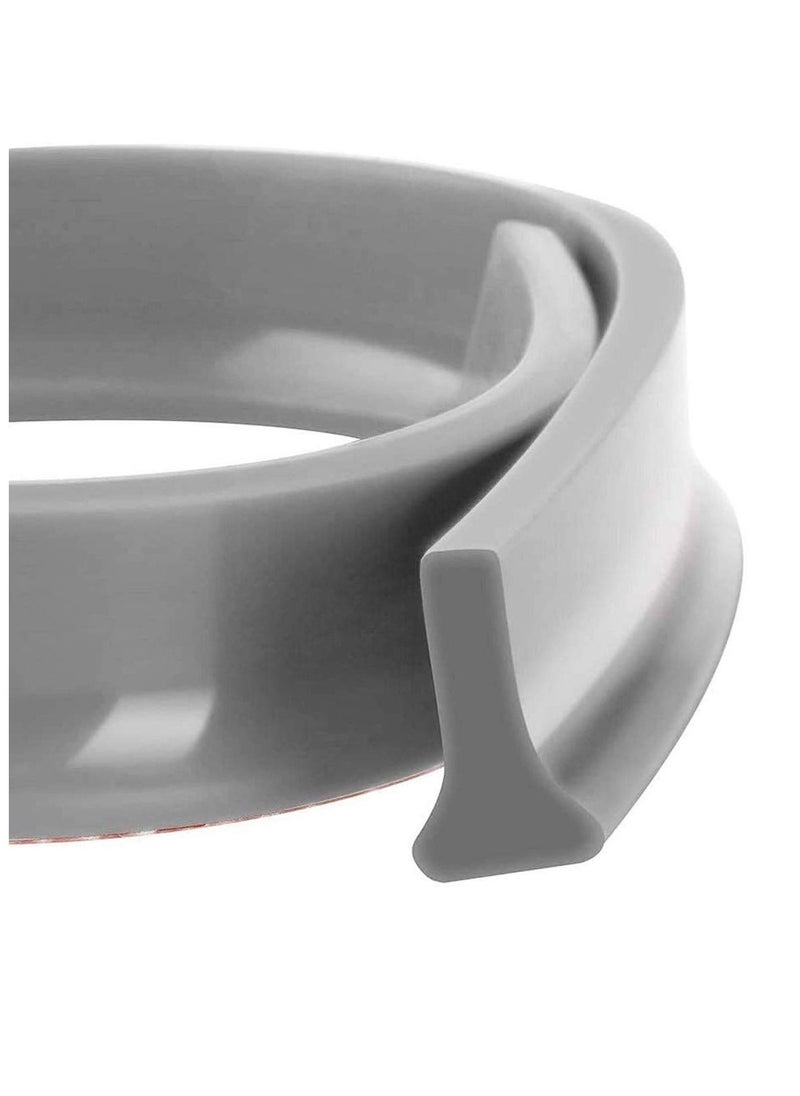 Excefore - Collapsible Threshold Water Dam, Self-Adhesive Shower Barrier Bathroom And Kitchen Water Stopper, Home Water Retention System, Waterproof Water Flow Block Seal Strip (Gray), 1.3M - Image 1