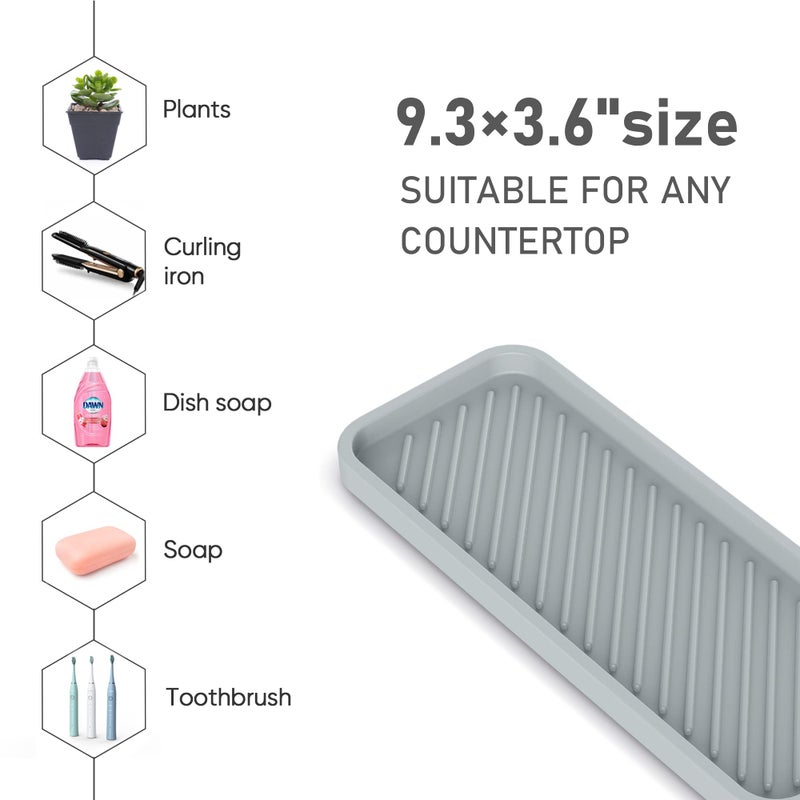 EG-SIPRO Silicone Sponge Holder, Kitchen Sink Organizer Tray, Sponge Caddy for Bathroom Counter, Dish Soap Holder, Scrubber, Soap Dispenser, Scouring Pad - Image 4