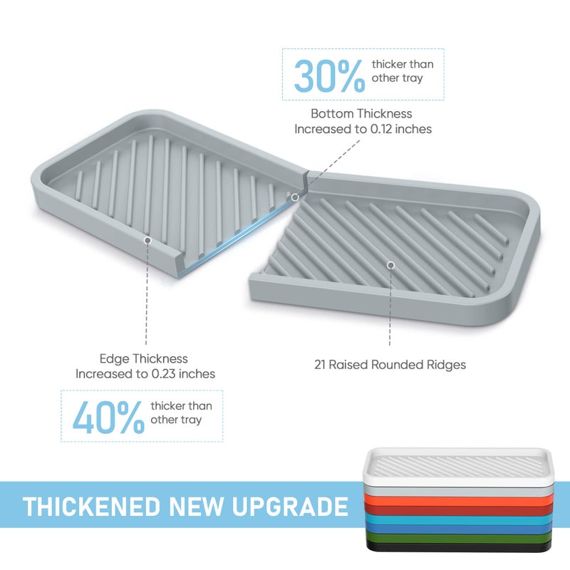 EG-SIPRO Silicone Sponge Holder, Kitchen Sink Organizer Tray, Sponge Caddy for Bathroom Counter, Dish Soap Holder, Scrubber, Soap Dispenser, Scouring Pad - Image 2
