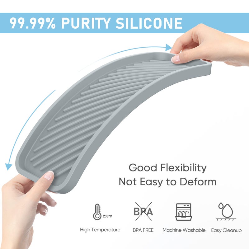 EG-SIPRO Silicone Sponge Holder, Kitchen Sink Organizer Tray, Sponge Caddy for Bathroom Counter, Dish Soap Holder, Scrubber, Soap Dispenser, Scouring Pad - Image 3