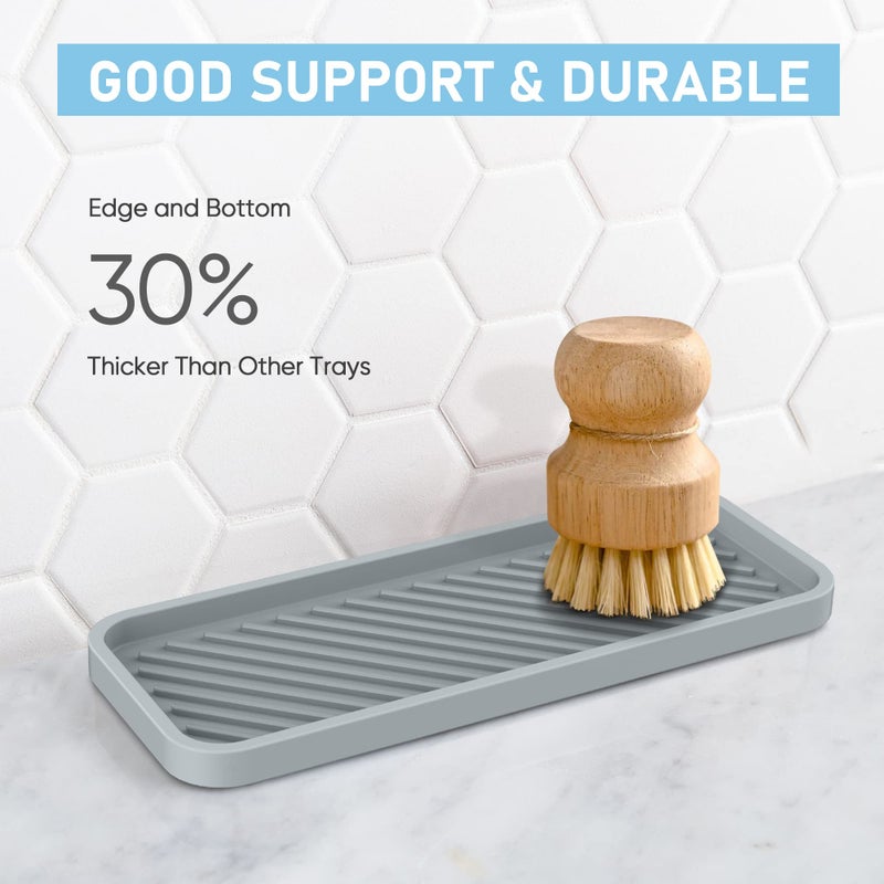 EG-SIPRO Silicone Sponge Holder, Kitchen Sink Organizer Tray, Sponge Caddy for Bathroom Counter, Dish Soap Holder, Scrubber, Soap Dispenser, Scouring Pad - Image 5