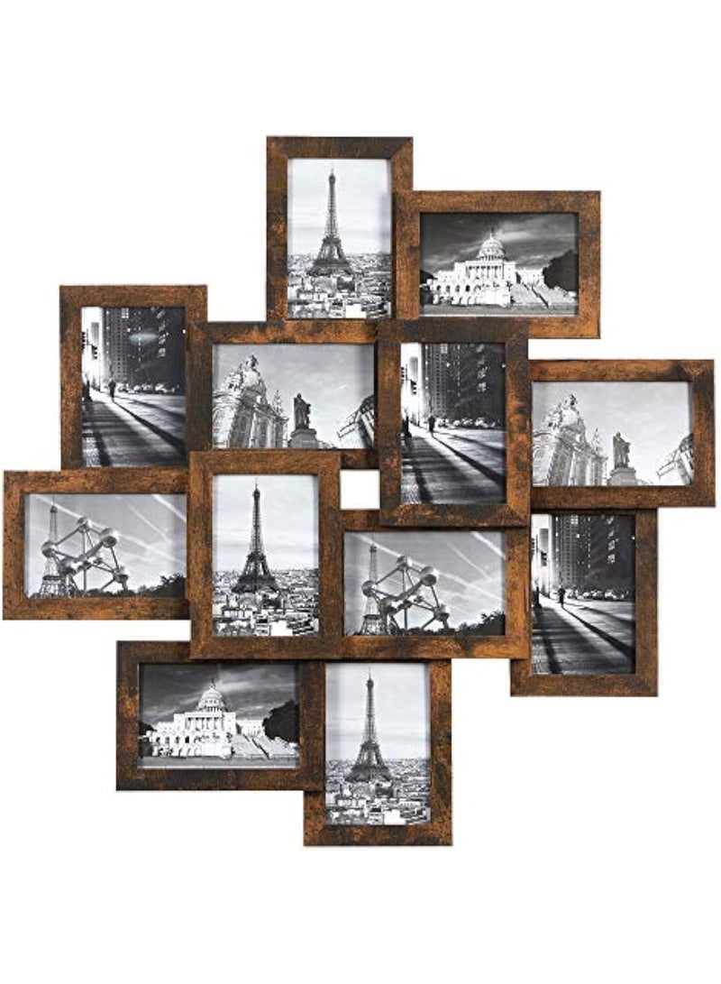 4x6 Collage Picture Frames, 12-Pack Picture Frames Collage for Wall Decor, Rustic Photo Collage Frame, Multi Picture Frame Set with Glass Front, Assembly Required - Image 1