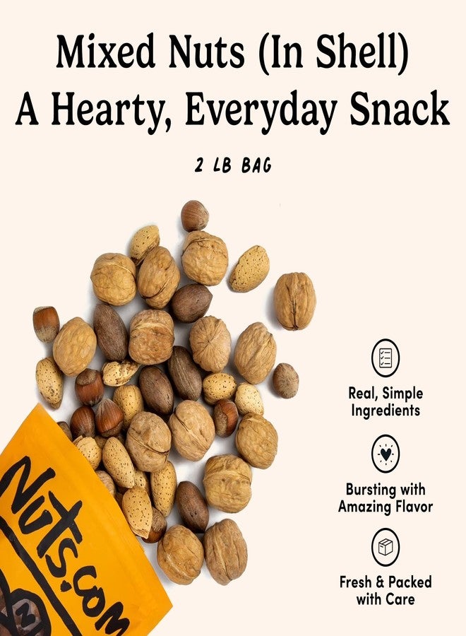 Nuts.com – Mixed Nuts in Shell – 2 Lb Bag, Healthy Snack Sampler, Includes Premium Walnuts, Almonds, Hazelnuts, Pecans & Brazil Nuts – Good Source of Protein, Fiber & Omega-3 - Image 3