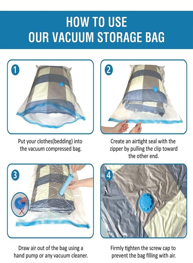 Celvee Vacuum Storage Bags with Hand Pump, Space-Saving Bags, Triple-Seal Design, Tear-Resistant (2 Small, 2 Medium, 1 Large) (5-Pack) - Image 5
