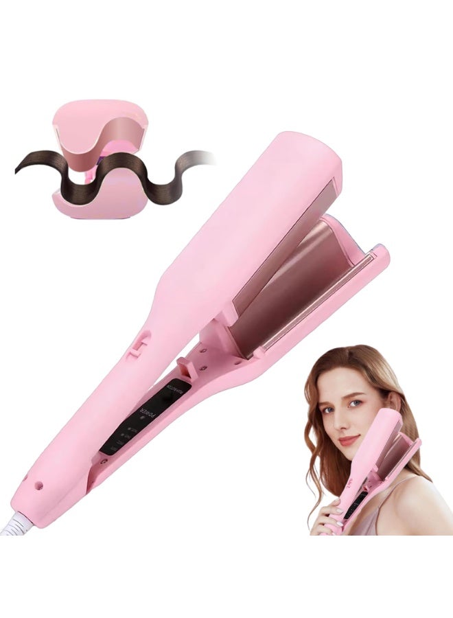 general Waver Curling Iron Hair Crimper, 1.25 Inch Ionic Wavy Hair Curler with Ceramic 2 Barrel, 4 Adjustable Temps, Anti-Scald, Fast Heating Crimper Hair Iron for Wide Deep Waves - Image 1