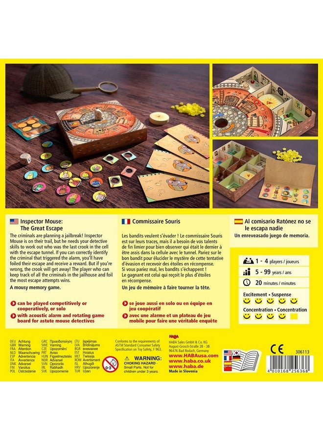 HABA Inspector Mouse: The Great Escape - Detective Board Games for Family Night, Cooperative Memory Games for Ages 5+, Includes 3D Playing Board with Fun Sounds - Image 2
