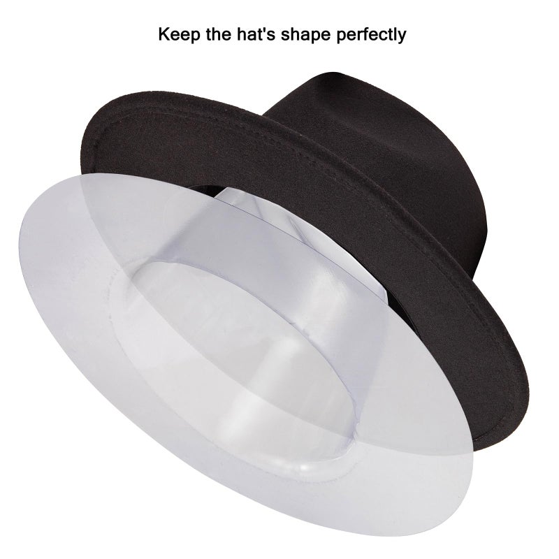 LADYBRO 20Pcs Wide Brim Fedora Hat Holder - Protect Hat Shape Form Keep Hat Safe for Storage and Travel Plastic Cap Mold Protectors - Image 3