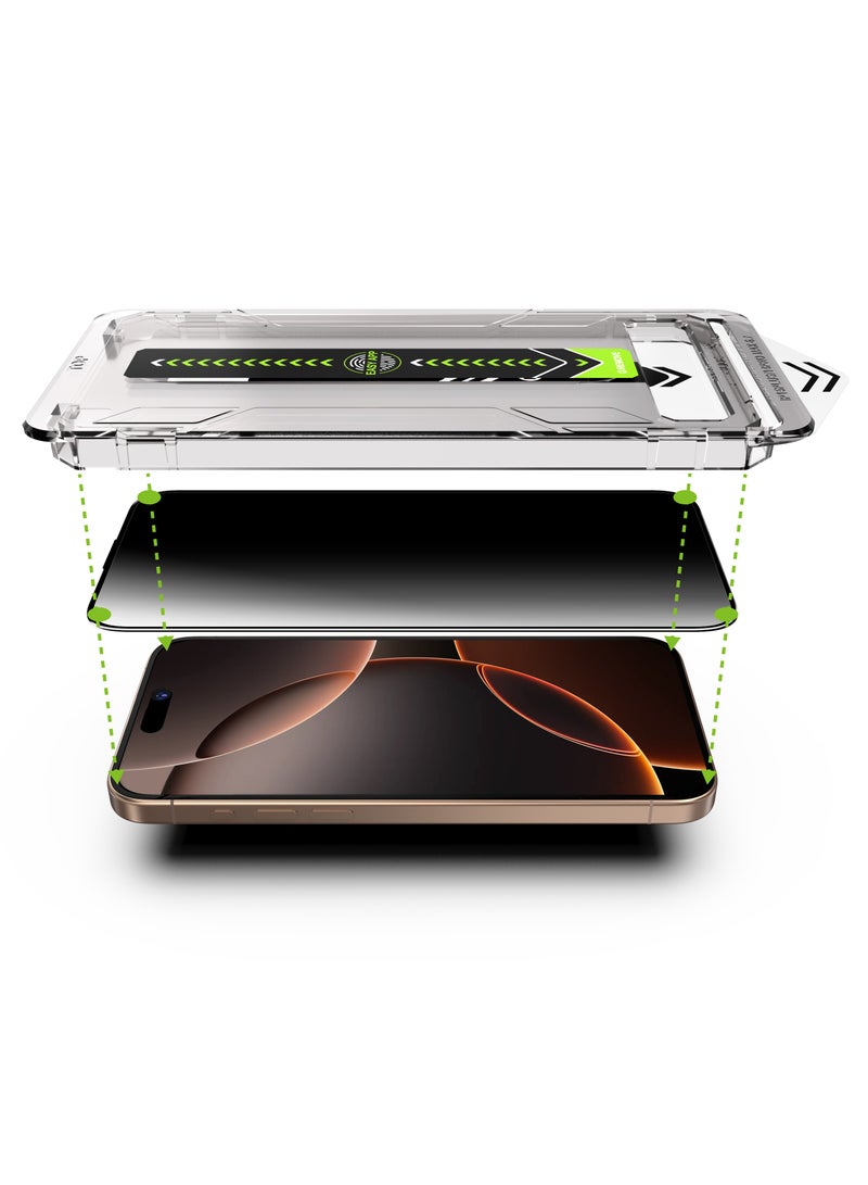 زيجفريند حماية شاشة لايفون 15 برو خصوصي سهل التركيب جودة عالية، صلابة 9H، درجة أولى A++ احمِ شاشة هاتفك من أعين المتطفلين (الملاقيف) بأعلى معايير الجودة مع لزقة زجاجية ذات خصوصية احترافيه مع تقنية الحجب الجانبي تمنع الرؤية من الزوايا مع وضوح ممتاز من الأمامي مثالي للاستخدام في الأماكن العامة لحماية المعلومات الشخصية مع طبقات حماية متعددة ومتانة عالية تضمن سلامة شاشتك وأناقتك في نفس الوقت. بتصميم مخصص و تركيب فائق الدقة والسهوله باستخدام إطار محاذاة ذكي يضمن لك تثبيت دقيق وخالٍ من الفقاعات بلمسة واحدة. مصنوع من زجاج أساهي الياباني المقوى الناجح باعلى اختبار الصلابه المقاوم للخدوش والغبار 9H, الحاصلى على اعلى درجات الجوده A++ تضمن حماية طويلة الأمد ووضوح عالي الدقة مع حماية مثالية دون التأثير على استجابة اللمس ويدعم حساسية اللمس الكاملة ومضاد لبصمات الأصابع ووضوح فائق وحساسية لمس طبيعية واقي بإطار أسود . - Image 5