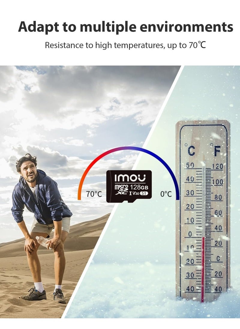 IMOU - Imou 128 GB Micro SD Card Class 10 Ultra High Speed up to 100MB/s UHS-I, Micro SD SDXC Card for Smartphone, Tablet, Security Camera, Switch, Game Consoles and etc. - Image 1