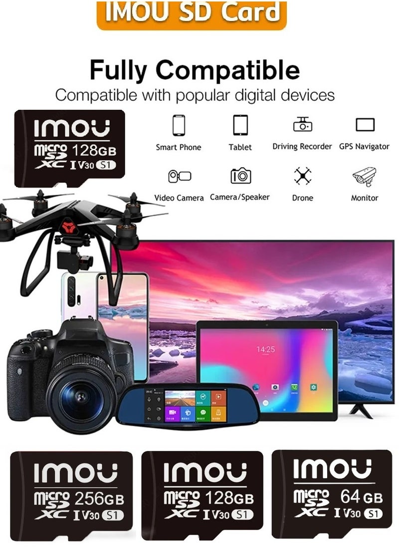 IMOU - Imou 128 GB Micro SD Card Class 10 Ultra High Speed up to 100MB/s UHS-I, Micro SD SDXC Card for Smartphone, Tablet, Security Camera, Switch, Game Consoles and etc. - Image 1