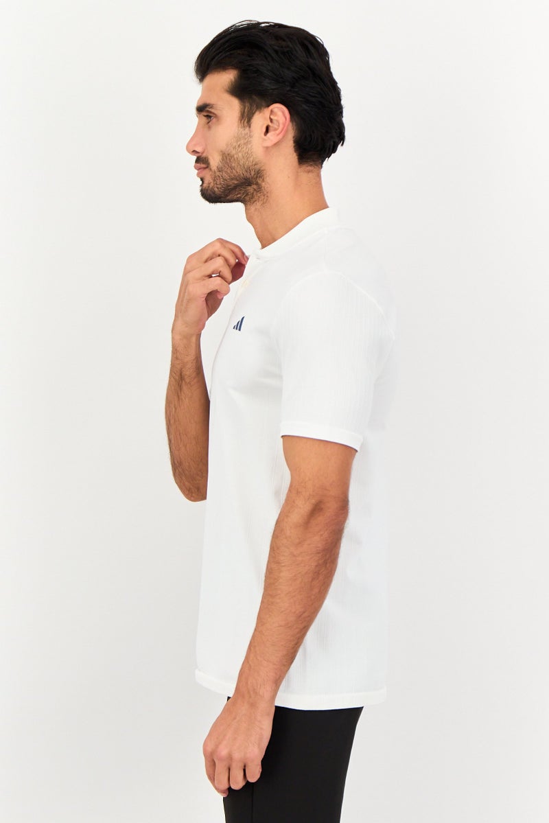 Adidas قميص بولو جولف قصير الأكمام للرجال، أبيض - Image 4