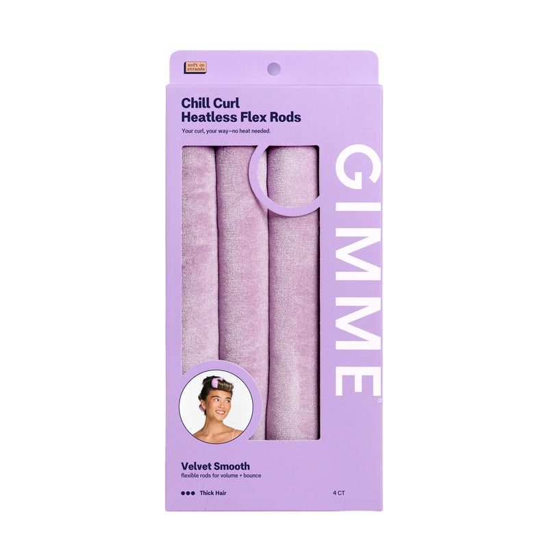 Gimme Beauty Chill Curl Heatless Flex Rods Gentle Bendable Hair Rods for Overnight Curls Bouncy Waves with a FrizzFree Finish Snap Closure for Secure Hold Thick Hair 4 Count - Image 3