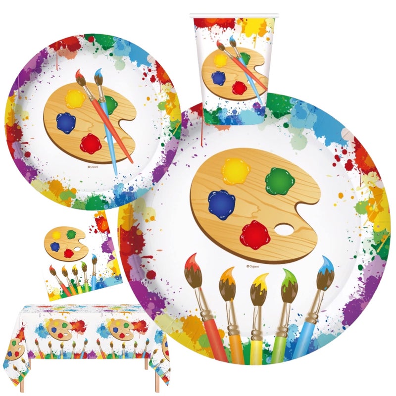 Oojami Serves 24 Art Birthday Party Supplies Includes PlatesNapkinsTable Covers Ideal for Art Party Birthday Theme Party Decor - Image 2
