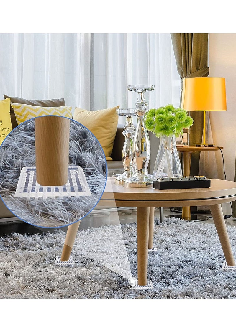 SYOSI - Furniture Coasters Carpet Protector Spiked Caster Cups Plastic Chair Leg Protector Round Square Non Skid Pads for Tables Chairs Offices Bookcases Bed Couch 12PCS - Image 1