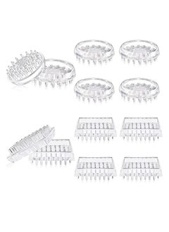 Furniture Coasters Carpet Protector Spiked Caster Cups Plastic Chair Leg Protector Round Square Non Skid Pads for Tables Chairs Offices Bookcases Bed Couch 12PCS