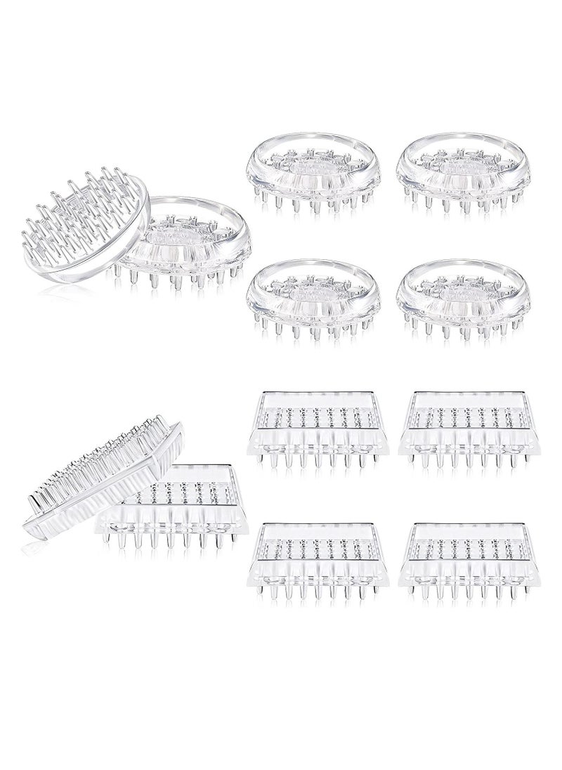 SYOSI - Furniture Coasters Carpet Protector Spiked Caster Cups Plastic Chair Leg Protector Round Square Non Skid Pads for Tables Chairs Offices Bookcases Bed Couch 12PCS - Image 1