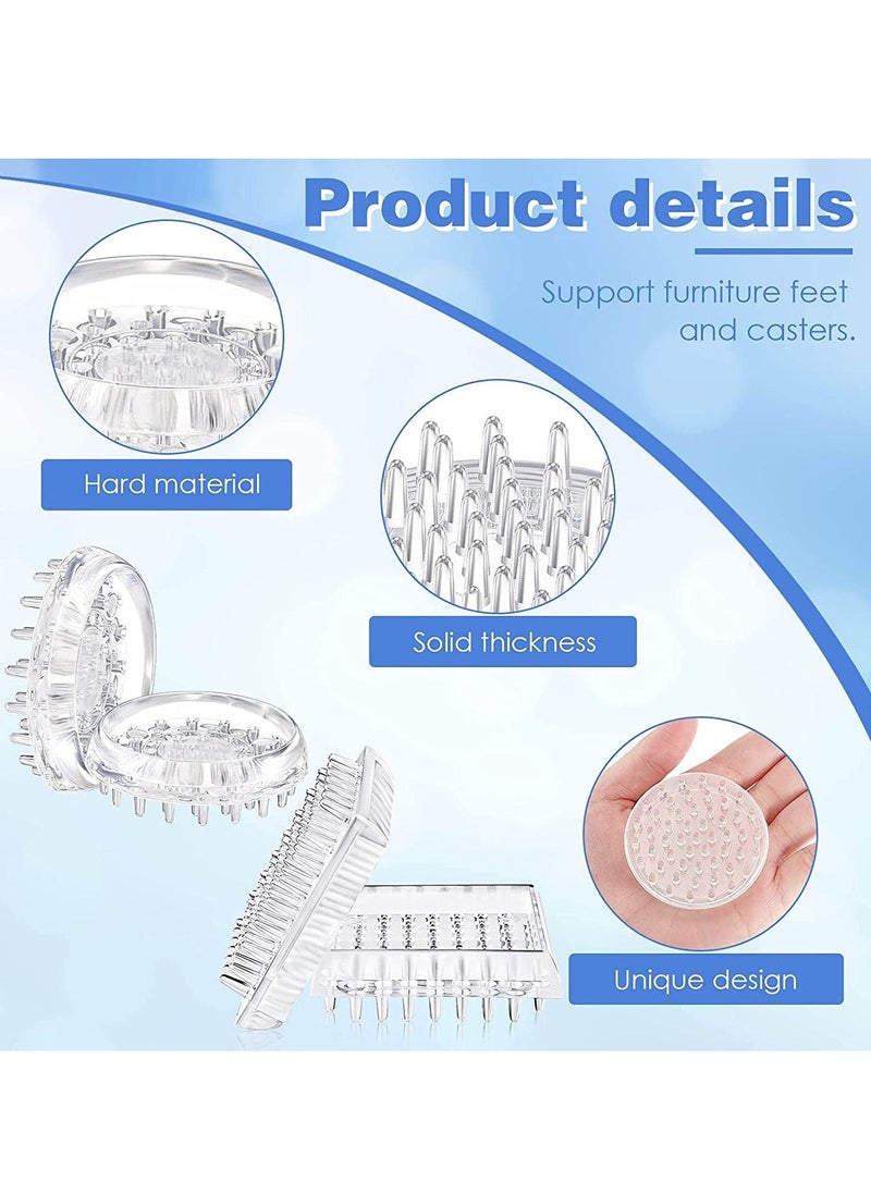 SYOSI - Furniture Coasters Carpet Protector Spiked Caster Cups Plastic Chair Leg Protector Round Square Non Skid Pads for Tables Chairs Offices Bookcases Bed Couch 12PCS - Image 1