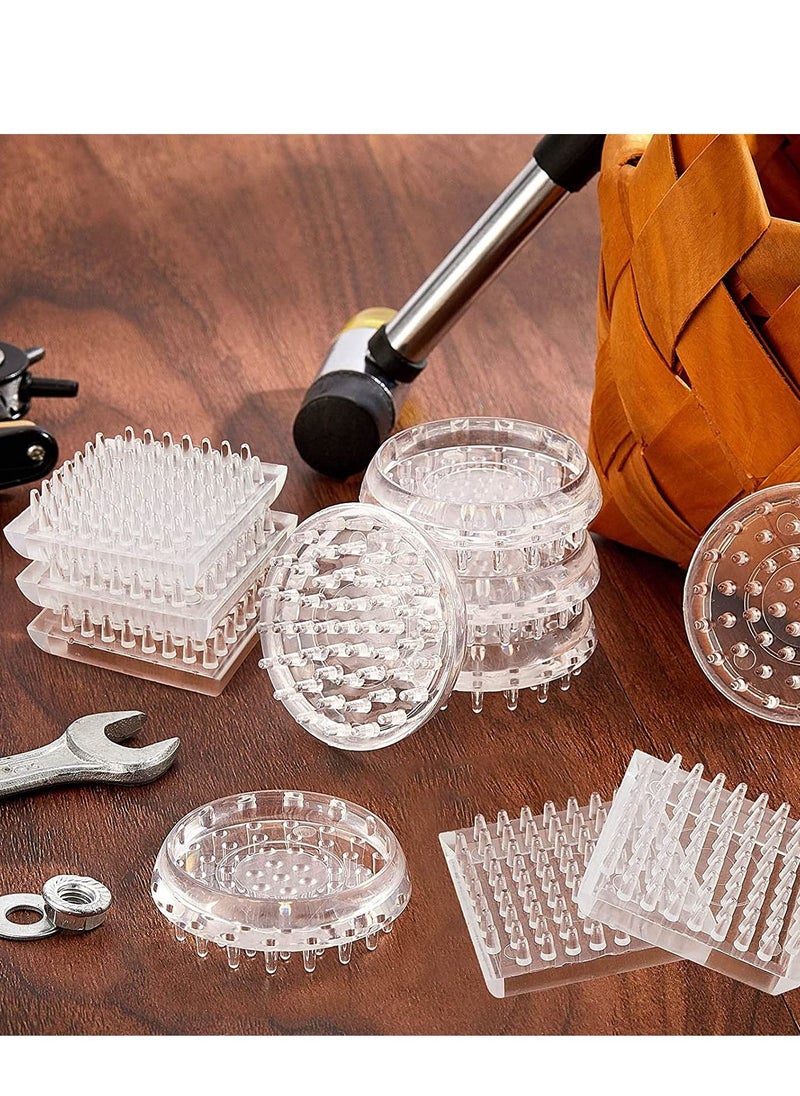 SYOSI - Furniture Coasters Carpet Protector Spiked Caster Cups Plastic Chair Leg Protector Round Square Non Skid Pads for Tables Chairs Offices Bookcases Bed Couch 12PCS - Image 1