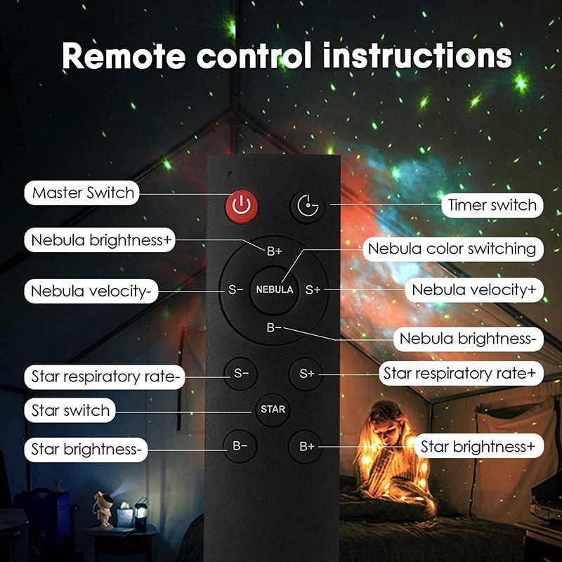 Astronaut Galaxy Light Projector with Remote Control & Timer - Astro Alan Star Ceiling Projector Night Light - Image 3