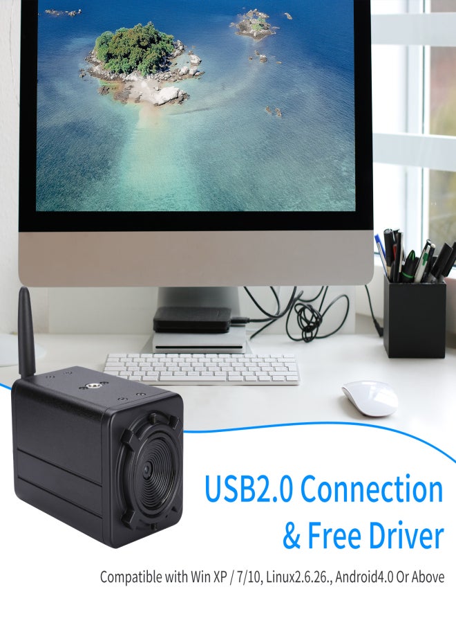 كاميرا كمبيوتر بدقة 4K عالية الوضوح، كاميرا ويب USB، مستشعر صور CMOS IMX415، تقريب بصري 9x، ضبط تلقائي يدوي للتركيز، متوافقة مع أنظمة التشغيل Windows XP/7/10 وLinux وAndroid، مزودة بجهاز تحكم عن بُعد لعقد مؤتمرات الفيديو عبر الإنترنت. - Image 4