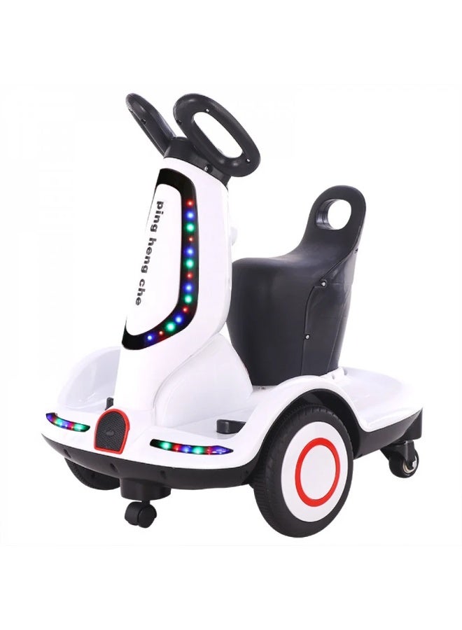 Smart four-wheel electric scooter for kids with seat and LED lights, suitable for ages 2 to 8 years. - Image 4