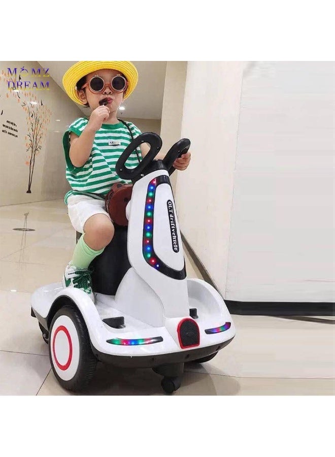 Smart four-wheel electric scooter for kids with seat and LED lights, suitable for ages 2 to 8 years. - Image 1