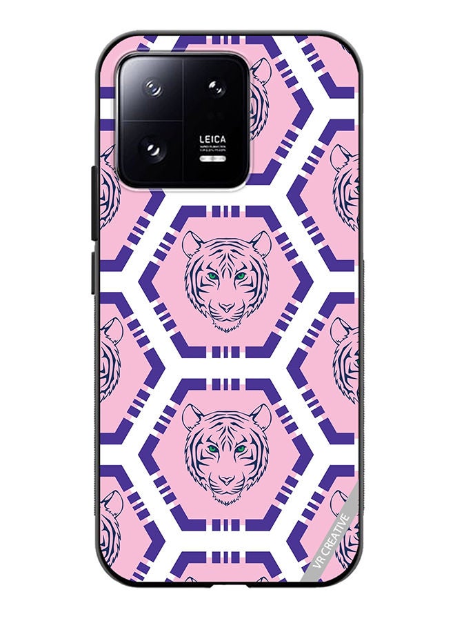 VR CREATIVE Protective Case Cover For Xiaomi 13 Tiger Pink And Purple Design Multicolour - Image 1