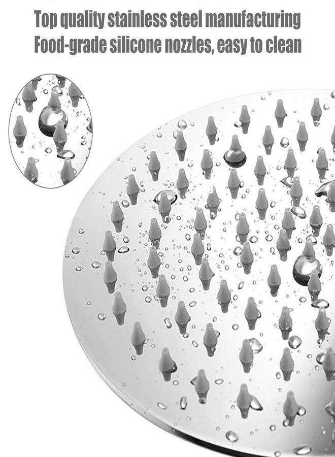 Ontap 8-Inch Round Rain Shower Head | Ultra-Thin SS304 Stainless Steel Overhead Shower | High Pressure Wall & Ceiling Mount Bathroom Fitting | Chrome Finish (Without Arm) - Image 2
