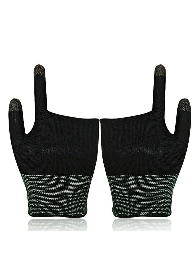 Captaintech E-Sports Gaming Gloves, Gaming Finger Sleeves, Anti-Sweat Breathable, Thumb Sleeves for Highly Sensitive Nano-Silver Fiber Material + Nylon, for PUBG Mobile Phone Games Accessories BLACK - Image 1