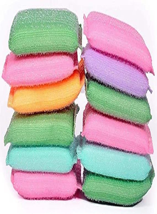 DOMUM Scratch Proof Kitchen Utensil Scrubber Pad, Standard, Reusable, Multipurpose Scrub, Soft Scrub (Pack of 12. - Image 1