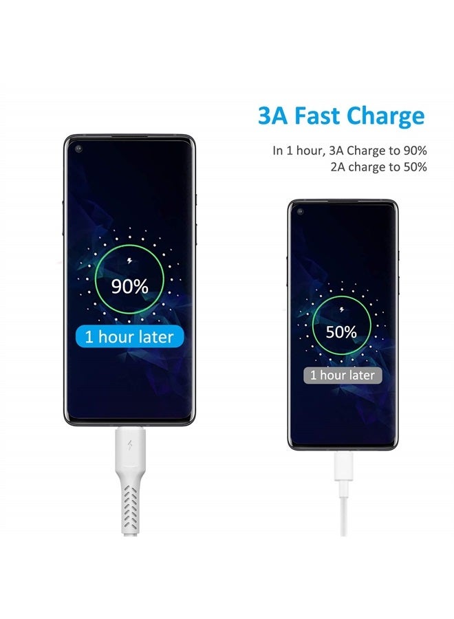 Umefly Short USB C Charging Cable 1ft, 5 Pack Durable USB A to USB Type C 3A Fast Charging Cord for Charging Station, Compatible with Samsung Galaxy Note S10 S20 S30 OnePlus 7T 8T Pixel 4 5 LG V30 V20 V40  - Image 4