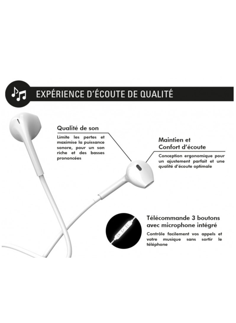 FORCE FORCE USB C WIRED EARBUDS WHITE FORCE PLAY LIFETIME WARRANTY  - Image 3
