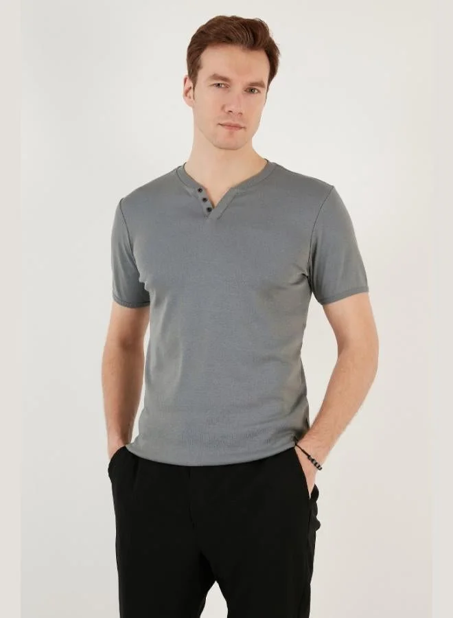 Buratti  Buratti Cotton V-Neck Slim Fit T-Shirt Men's T-Shirt 5902122 for Men | Best Price UAE