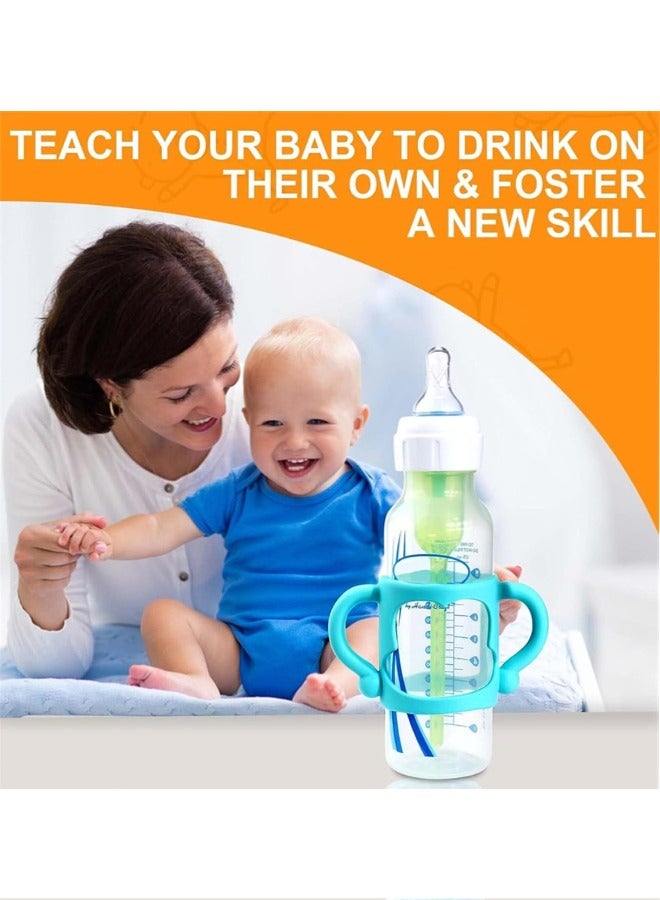 Baby Silicone Bottle Handles, 4 Pack Soft Silicone Bottle Handles Baby Bottle Holder for Baby Self Feeding Curved Lightweight Handle Easy for Baby's Small Hands to Grasp Suitable for Bottle - Image 5