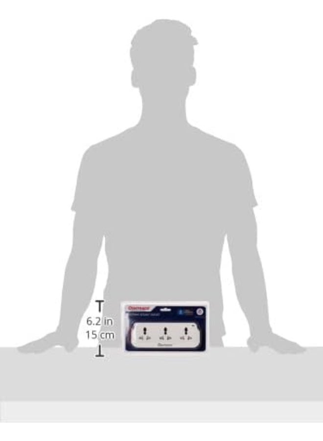 Oshtraco 3 Way Universal Multi Socket, White - Image 3