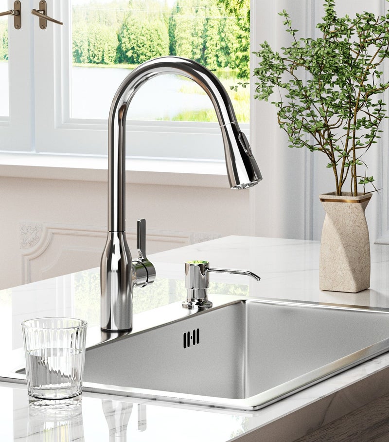 Jomoo 360° Rotating Kitchen Faucet with 2 Sprayer Modes, Water Saving Sink Tap, Chrome - Image 5